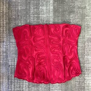 ASOS EMBROIDERED RED TUBE TOP